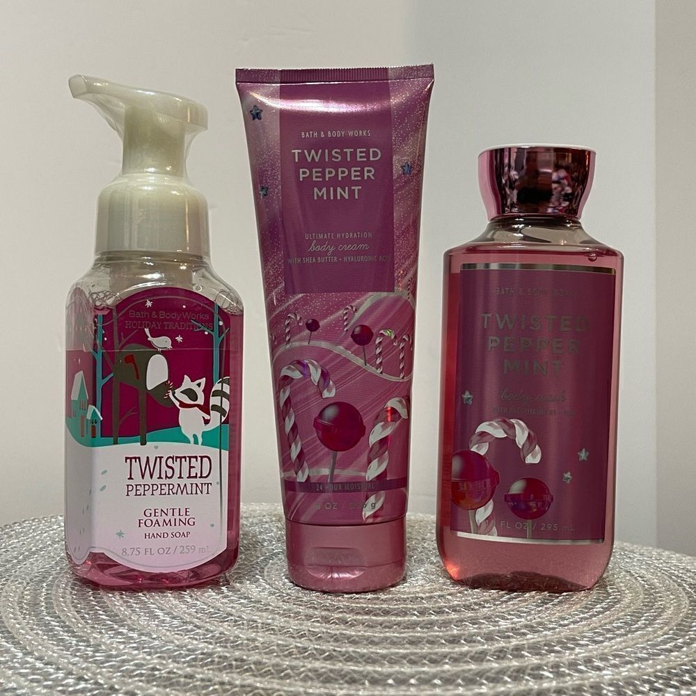 BBW Twisted Peppermint set of 3 NWT